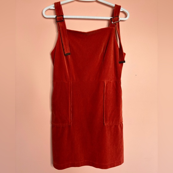 TOPSHOP Orange Overall Dress - Picture 1 of 3